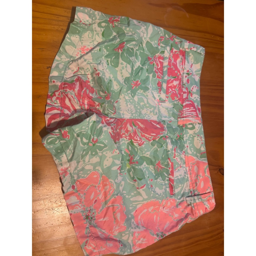Lilly Pulitzer Callahan Shorts Pink Green Floral Tropical Print Size 2 - Picture 5 of 10